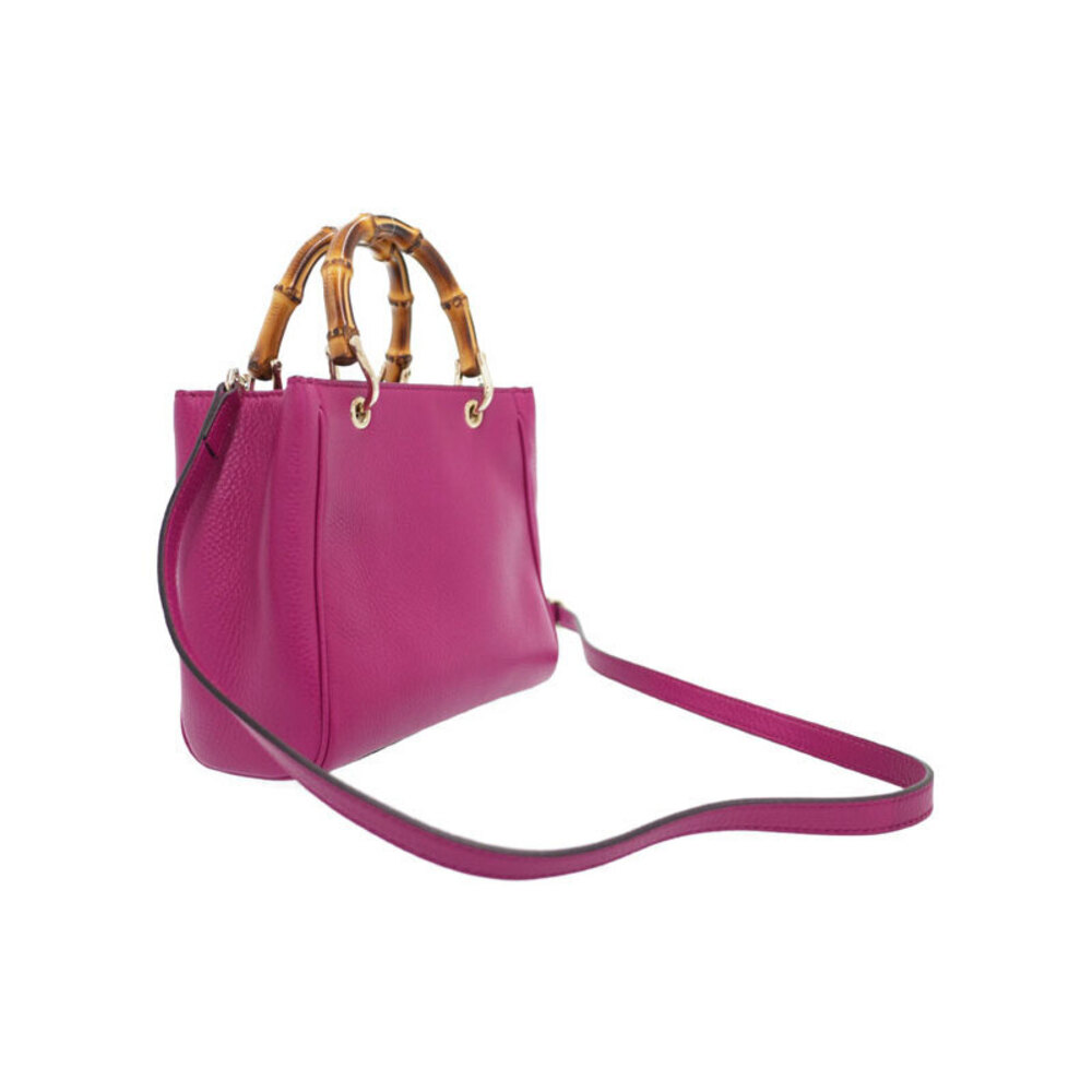 Gucci 2way Leather Bag Shopper Bamboo